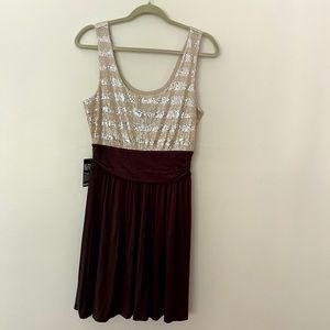 Sequin top skater dress NWT